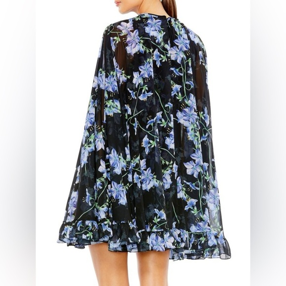 NWT Ieena for MAC DUGGAL Floral Cape Mini Shift Dress 4 - Picture 4 of 16